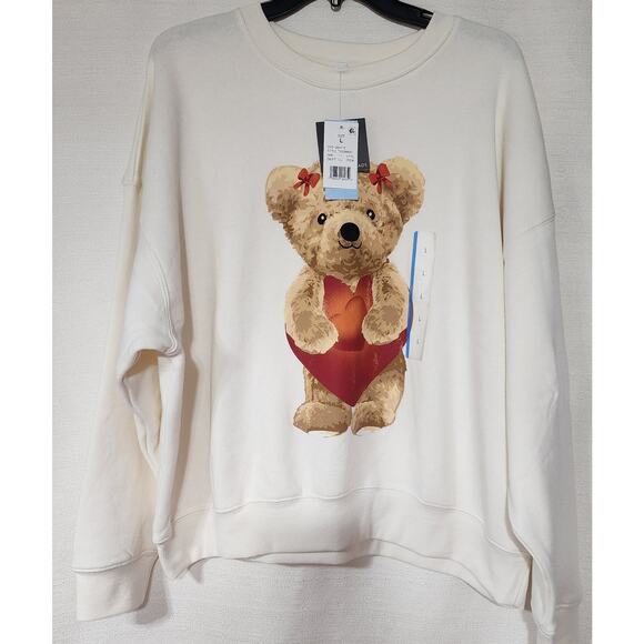 Bear hugging heart sweatshirt women's Large Grayson/threads Faded - Picture 2 of 7